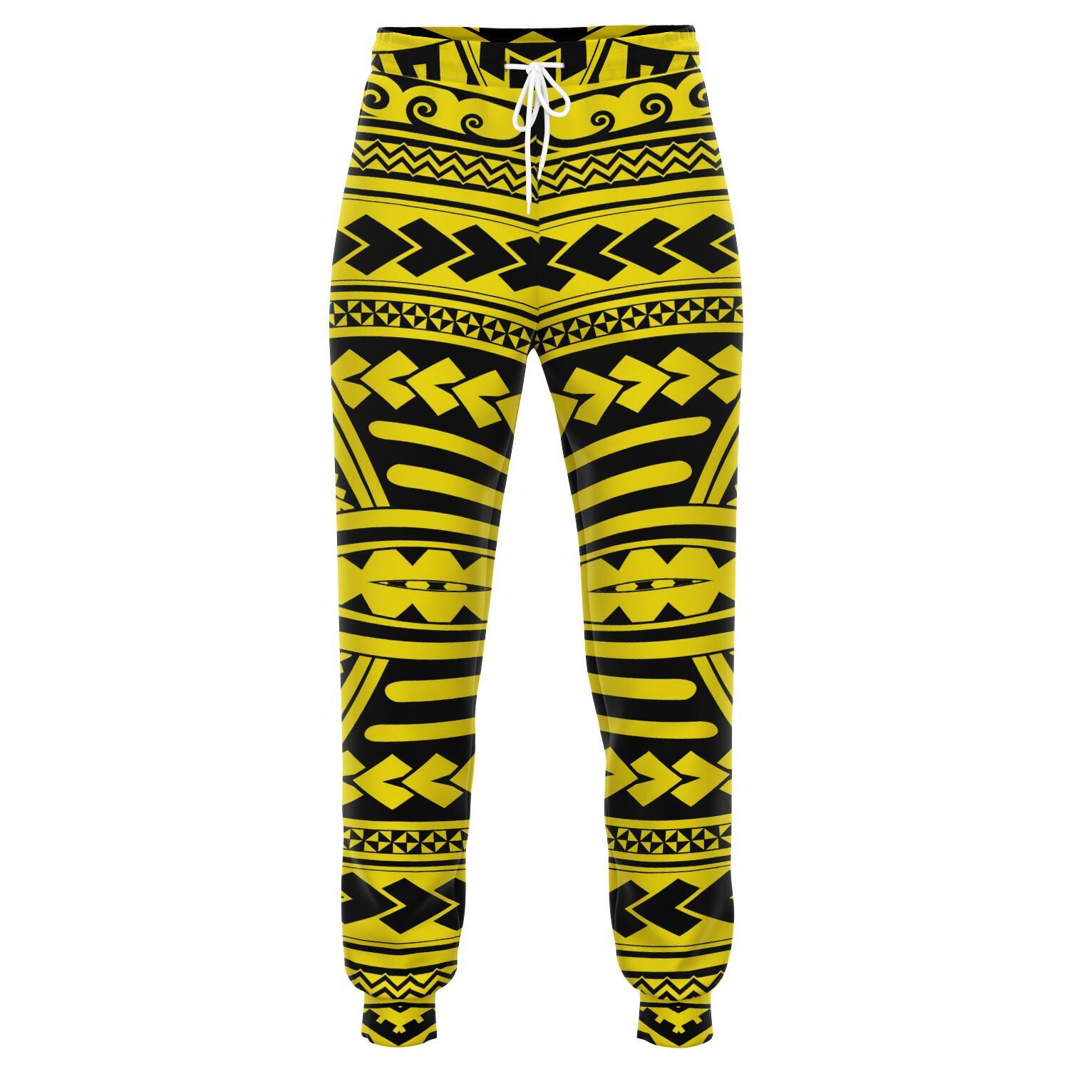 Polynesian Seamless Yellow Joggers Unisex Yellow - Polynesian Pride