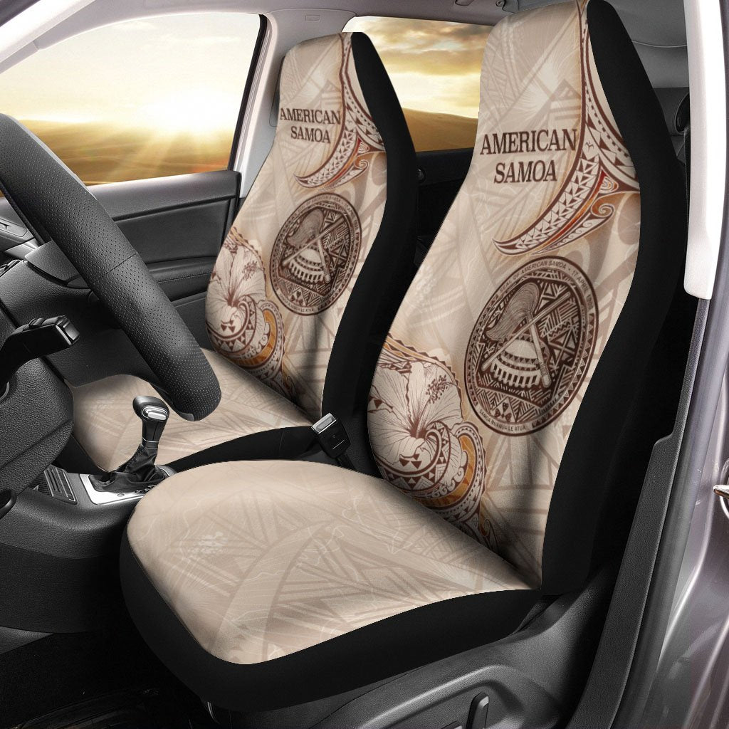 American Samoa Car Seat Cover - Hibiscus Flowers Vintage Style - Polynesian Pride