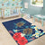 Hawaiian Turtle Hibiscus Polynesian Area Rug - Blue - Edna Style - AH - Polynesian Pride