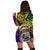 American Samoa Women Hoodie Dress - Rainbow Polynesian Pattern - Polynesian Pride