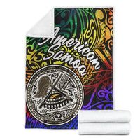 American Samoa Premium Blanket - Rainbow Polynesian Pattern - Polynesian Pride