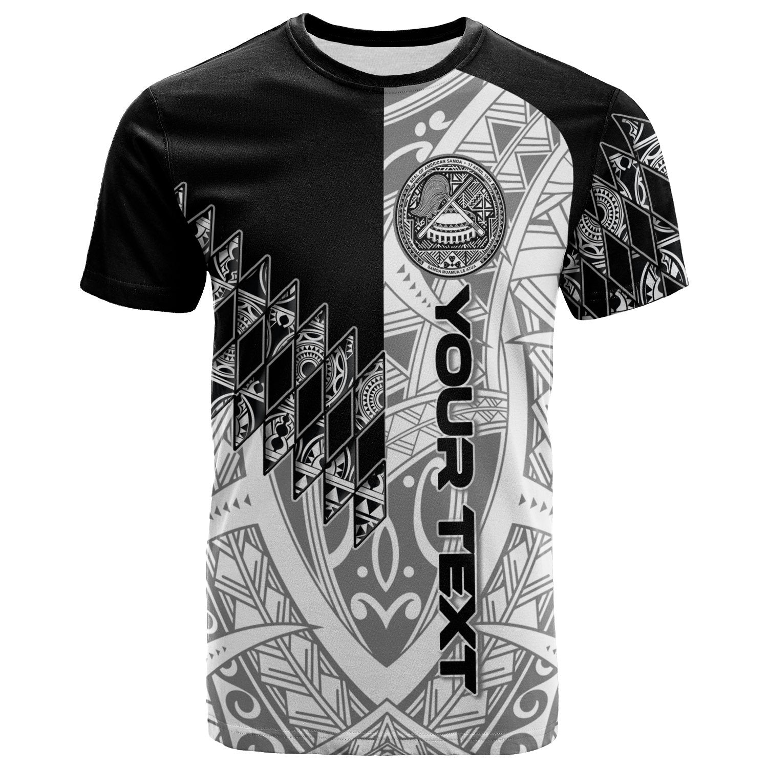 American Samoa T Shirt Custom Symmetry Style Unisex Black - Polynesian Pride