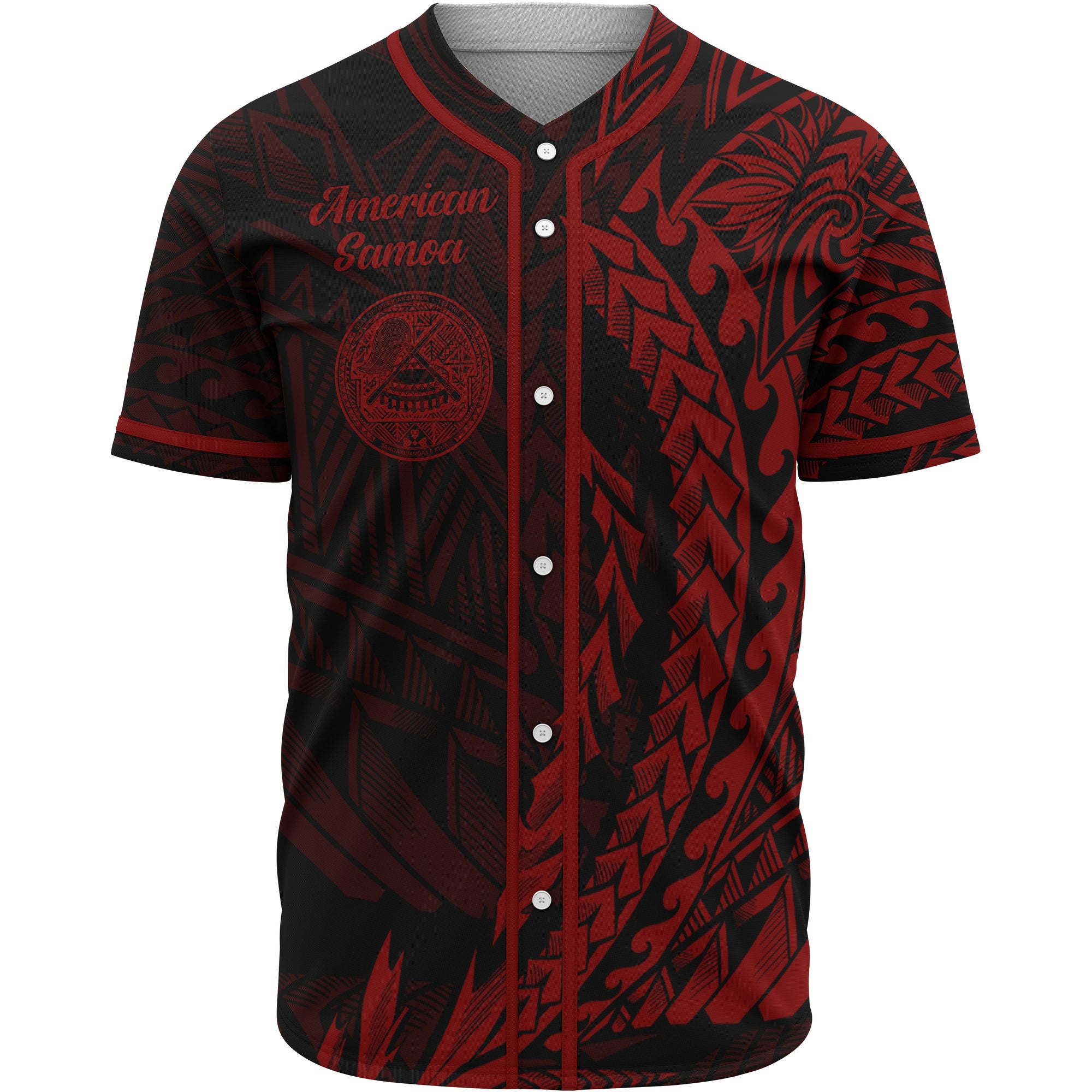 American Samoa Baseball Shirt - Red Wings Style Unisex Gold - Polynesian Pride