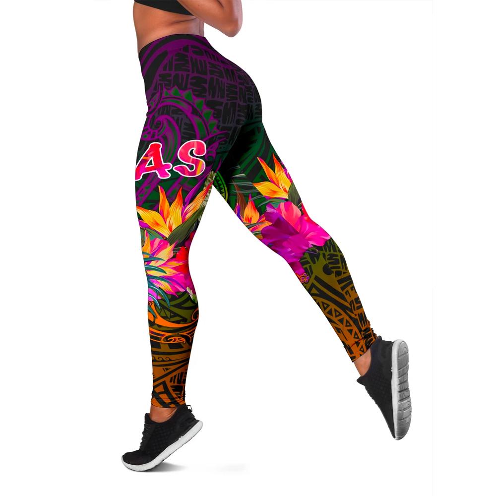 American Samoa Women's Leggings - Summer Hibiscus Reggae - Polynesian Pride