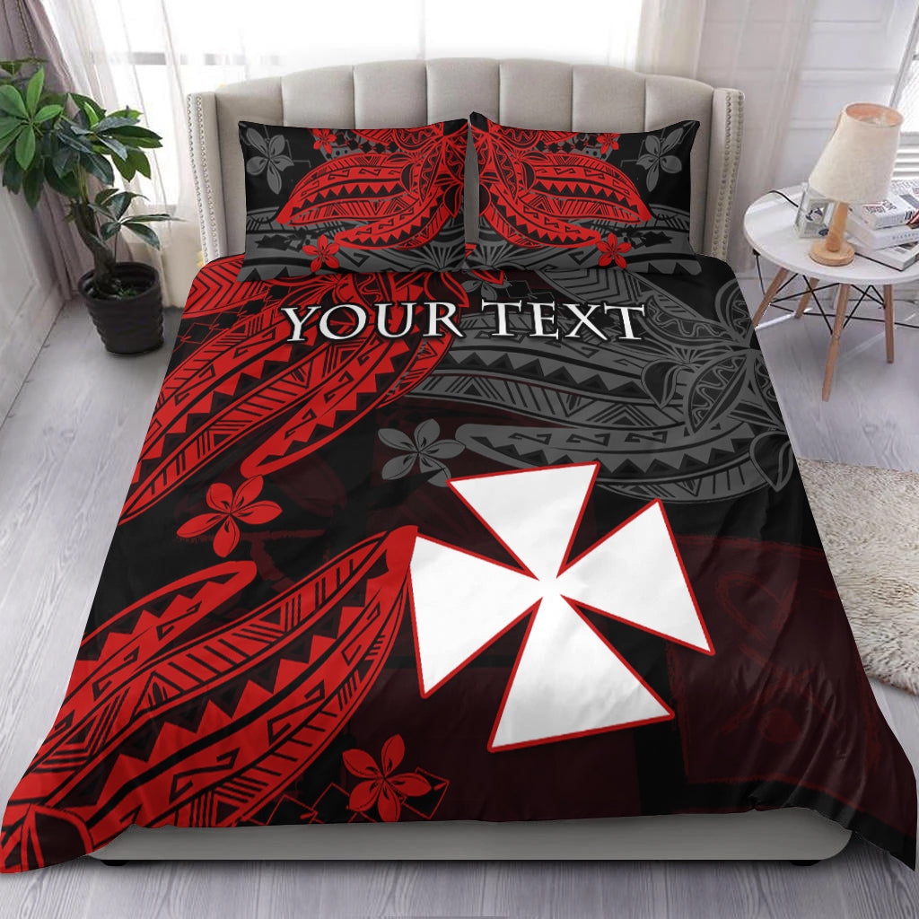 (Custom Personalised) Wallis and Futuna Bedding Set Enjoy Polynesian Flowers LT13 Red - Polynesian Pride