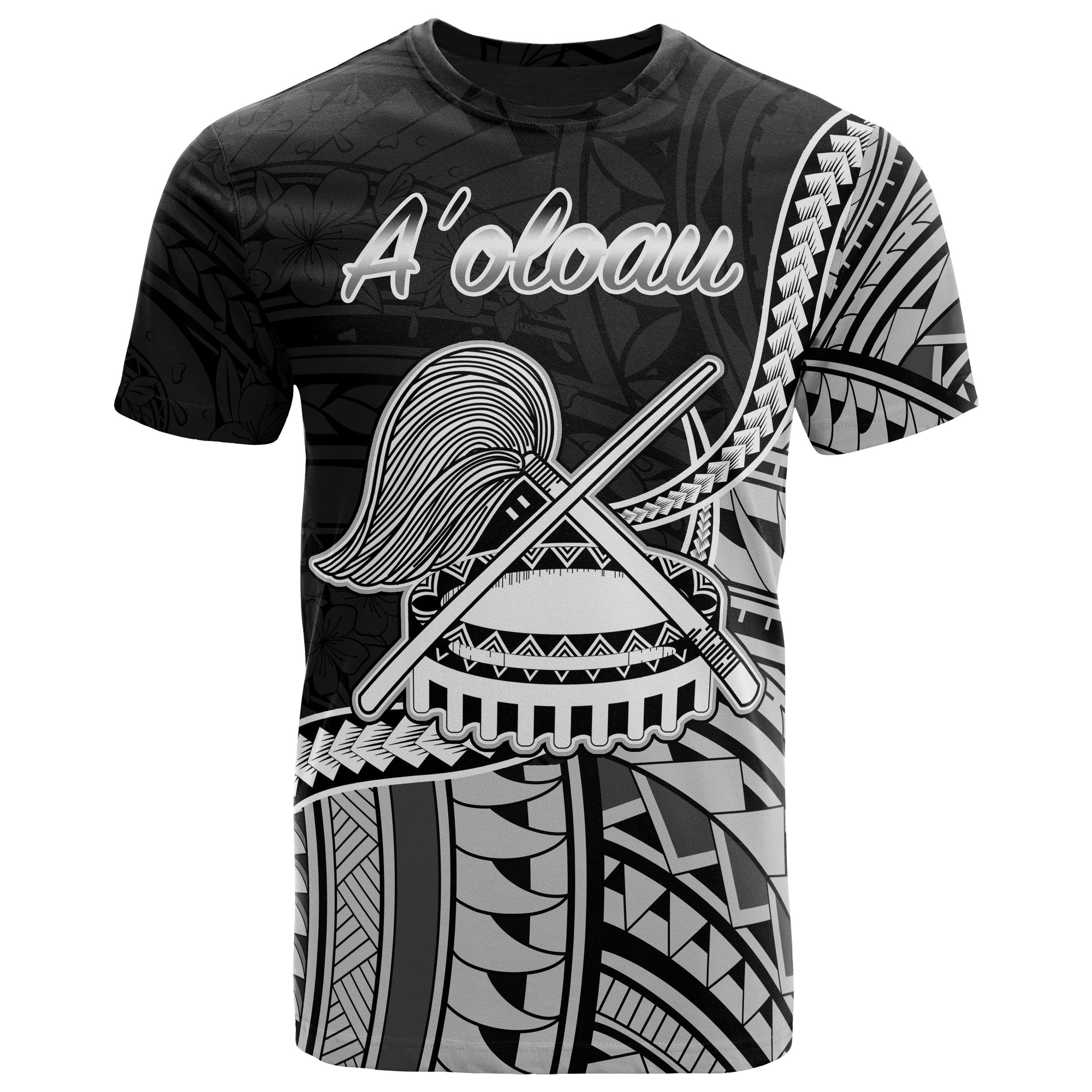 American Samoa T Shirt Aoloau Polynesian Patterns Unisex Black - Polynesian Pride