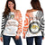 Hawaii - Kanaka James Campbell High School Off Shoulder Sweater Demodern Style AH White - Polynesian Pride