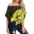 Hawaii - Nanakuli High School Hawk Polynesian Off Shoulder Waist Wrap Top - AH Female Black - Polynesian Pride