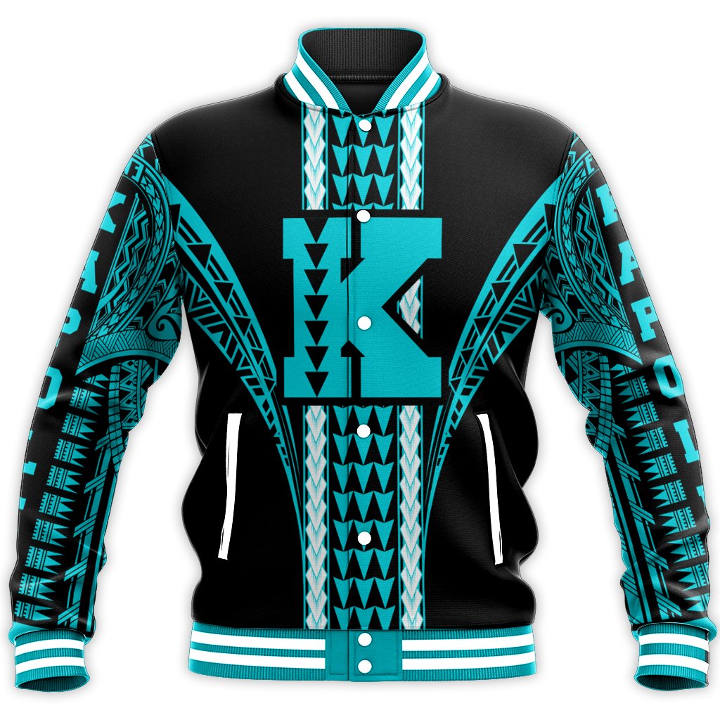 Hawaii Baseball Jacket - Kapolei High Baseball Jacket - AH Unisex Turquoise - Polynesian Pride