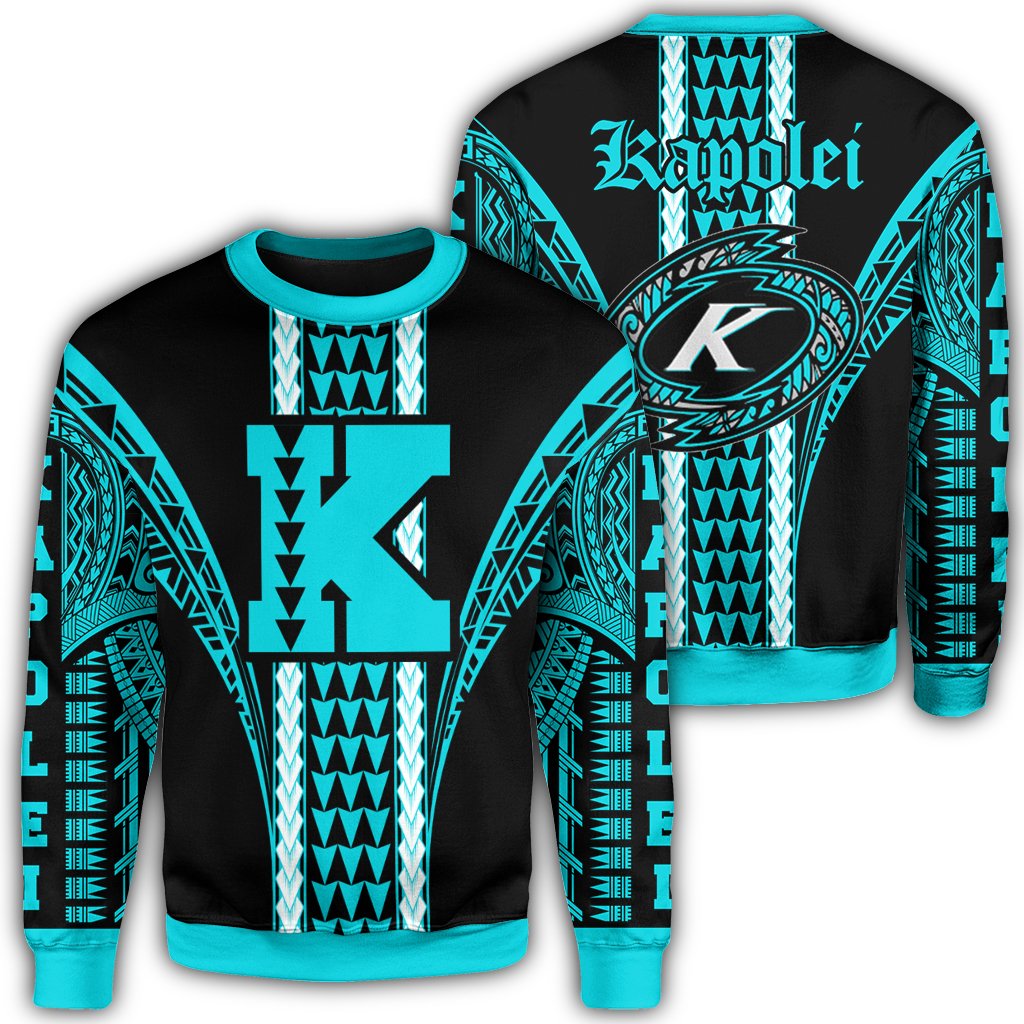 Hawaii - Kapolei High Football Jersey Sweatshirt - AH Unisex Turquoise - Polynesian Pride