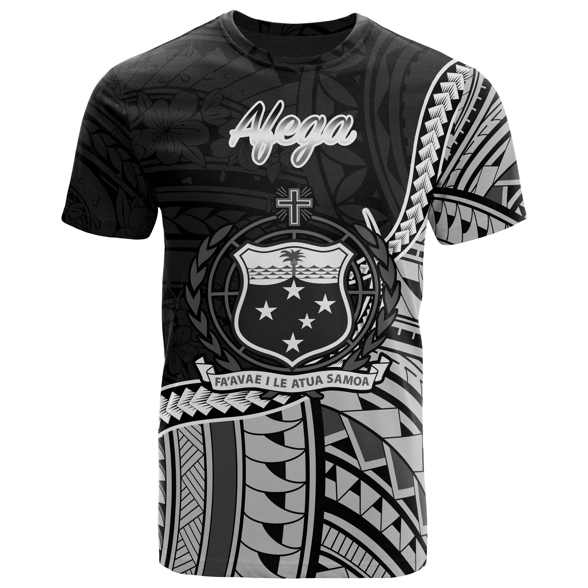 Samoa T Shirt Afega Polynesian Patterns Unisex Black - Polynesian Pride