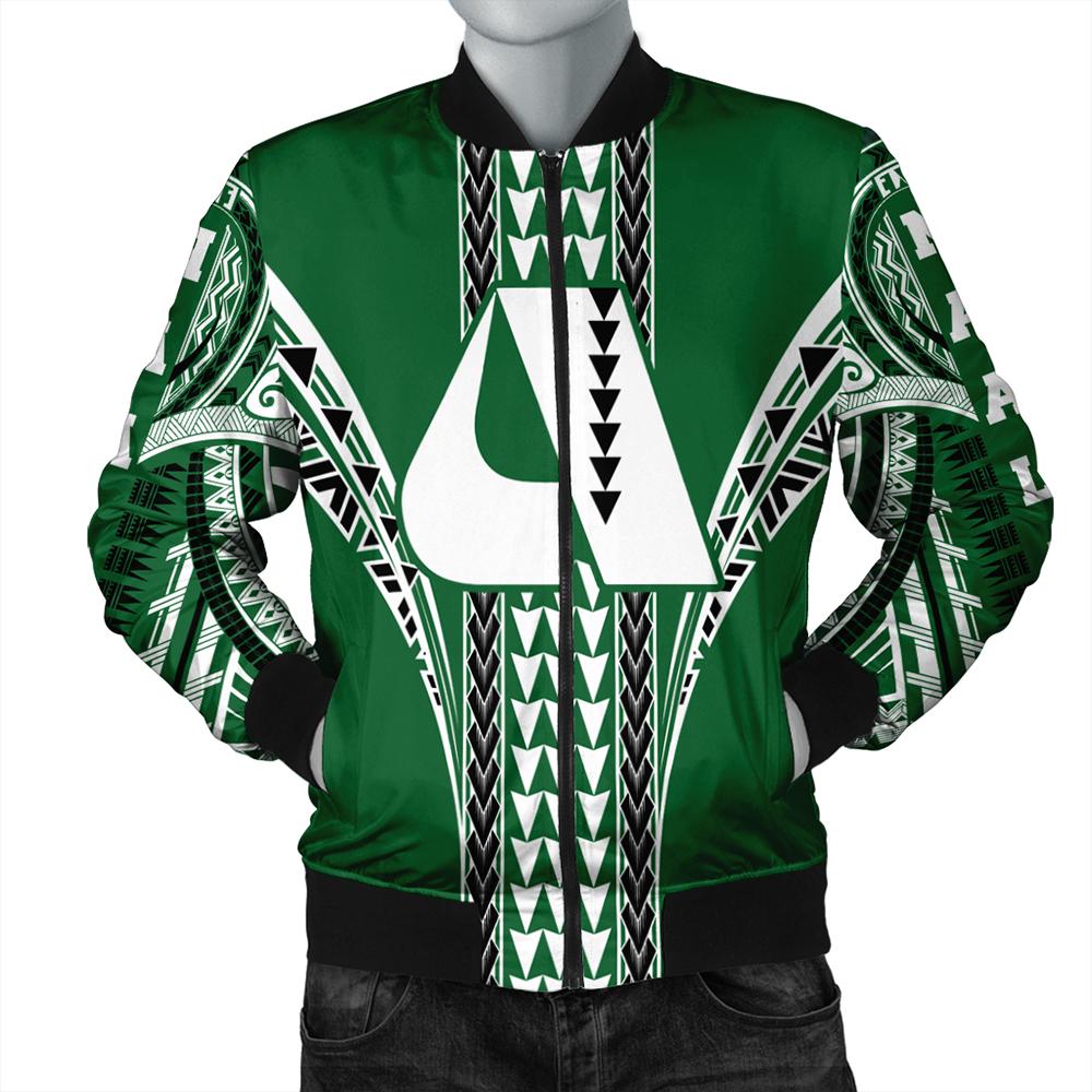 Hawaii Bomber Jacket - Aiea High Bomber Jacket AH Green Unisex - Polynesian Pride