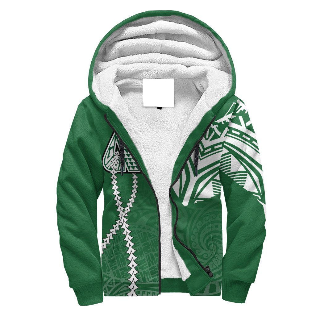 Hawaii Hoodie - Aiea High Sherpa Hoodie - Forc Style AH Green - Polynesian Pride