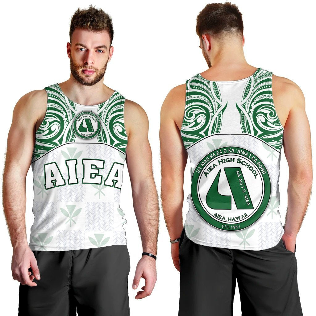 hawaiiMen's Tank Top - Kanaka Aiea High School Men's Tank Top Demodern Style AH White - Polynesian Pride