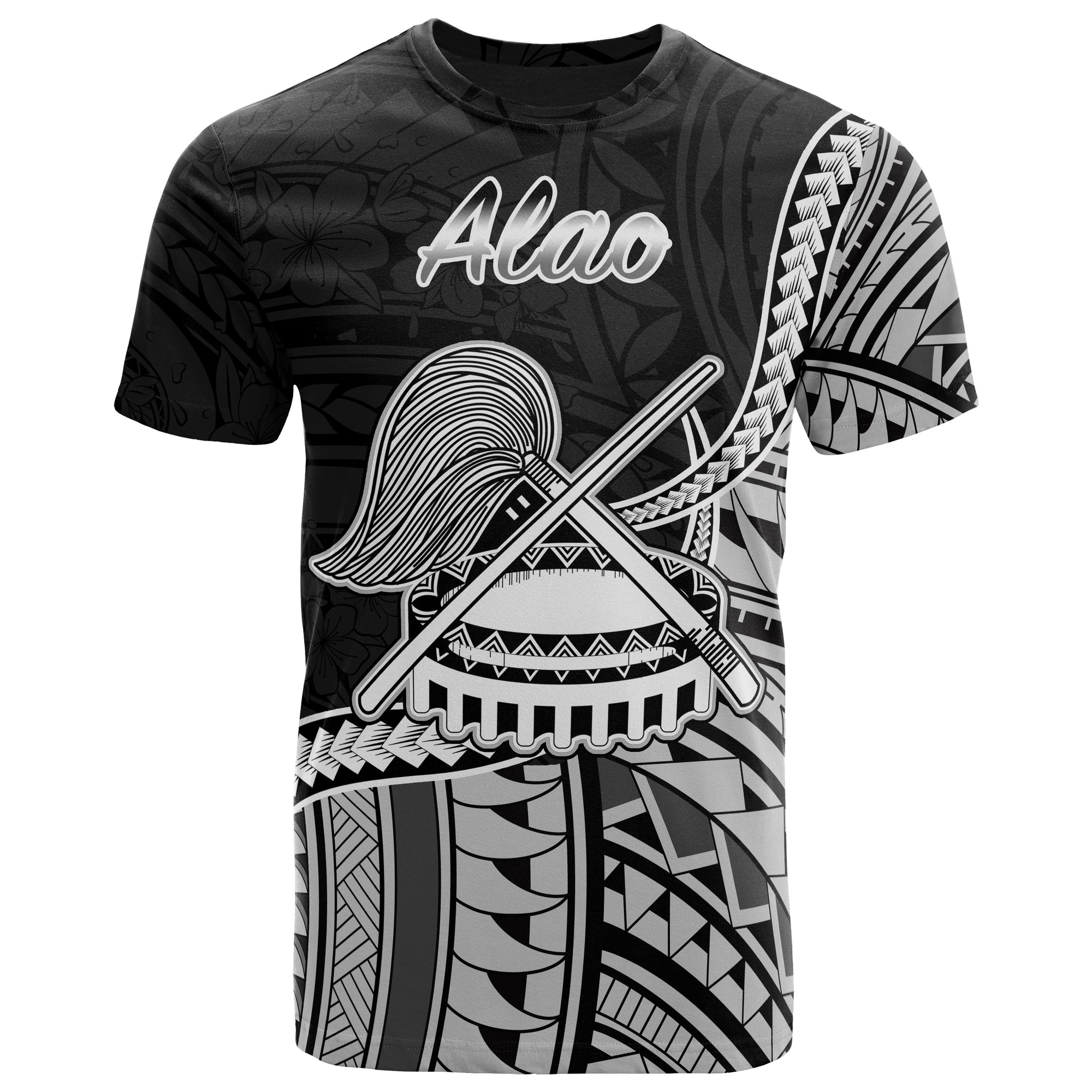 American Samoa T Shirt Alao Polynesian Patterns Unisex Black - Polynesian Pride