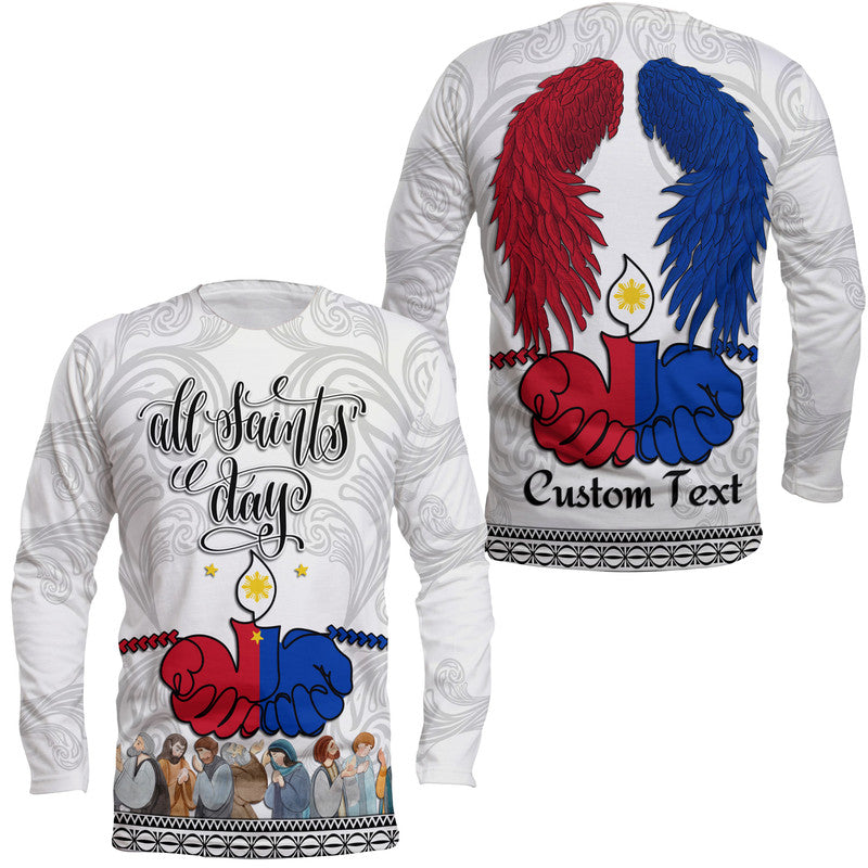 (Custom Personalised) Philippines Long Sleeve Shirt All Saints' Day LT9 Unisex White - Polynesian Pride