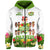 Custom Aloha Poly Fest 10th Annual Hoodie Tropical Palm Leaf Flower LT9 Zip Hoodie White - Polynesian Pride