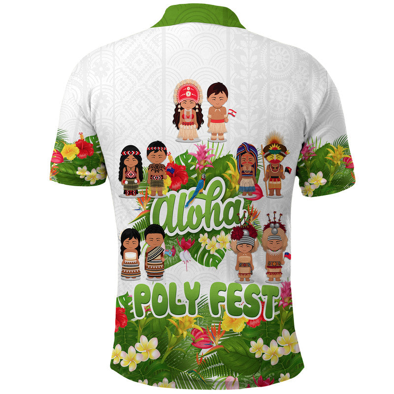 Aloha Poly Fest 10th Annual Polo Shirt Tropical Palm Leaf Flower LT9 - Polynesian Pride