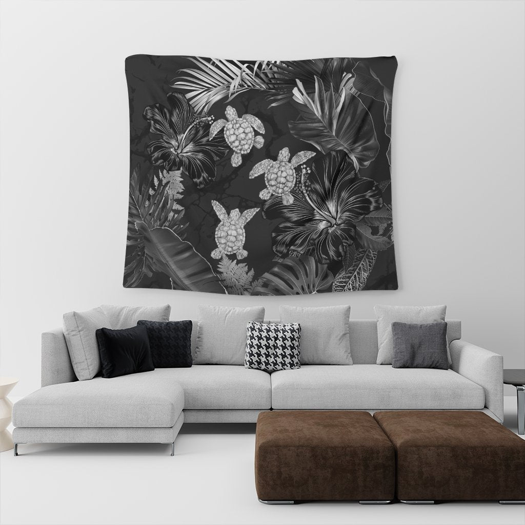 Hawaiian - Silver Tropical Turtle Tapestry AH - Polynesian Pride