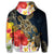Hawaiian Hawaii Honu Hibiscus Galaxy Zip Hoodie - Polynesian Pride