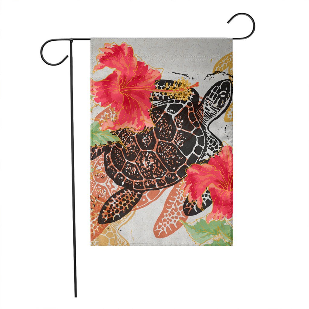 Hawaiian - Hawaii Turtle Art Hibiscus Flag - AH - Polynesian Pride