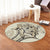 Hawaiian - Hawaii Turtle Hibiscus Polynesian Vintage Round Carpet - Beige - AH - Polynesian Pride