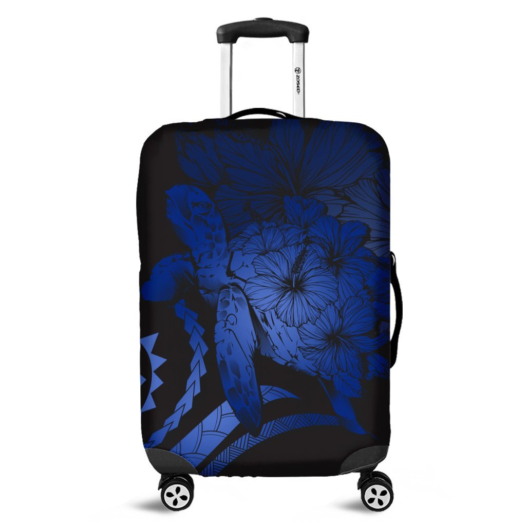 Hawaiian - Hawaii Turtle Hibiscus Polynesian Vintage Luggage Covers - Blue - AH Black - Polynesian Pride