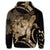 Hawaiian Hawaii Turtle Hibiscus Polynesian Vintage Zip Hoodie Gold - Polynesian Pride