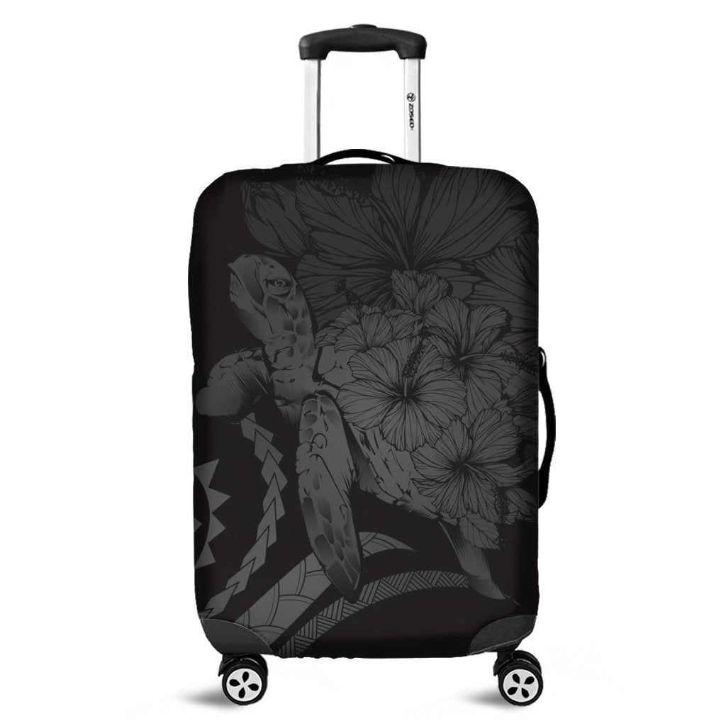 Hawaiian - Hawaii Turtle Hibiscus Polynesian Vintage Luggage Covers - Gray - AH Black - Polynesian Pride