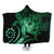 Hawaiian - Hawaii Turtle Hibiscus Polynesian Vintage Hooded Blanket - Green - AH Hooded Blanket White - Polynesian Pride