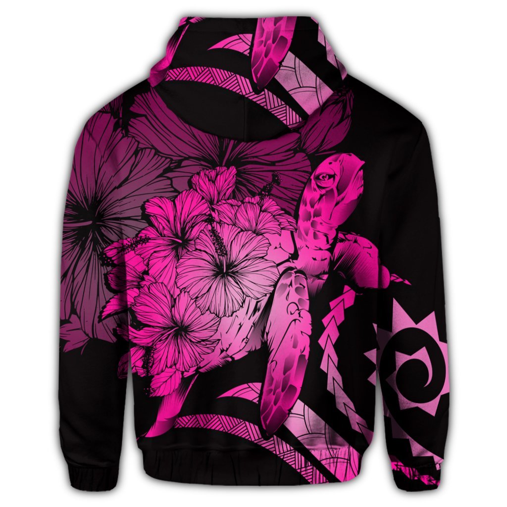 Hawaiian Hoodie Hawaiian Turtle Hibiscus Polynesian Vintage Hoodie Pink - Polynesian Pride
