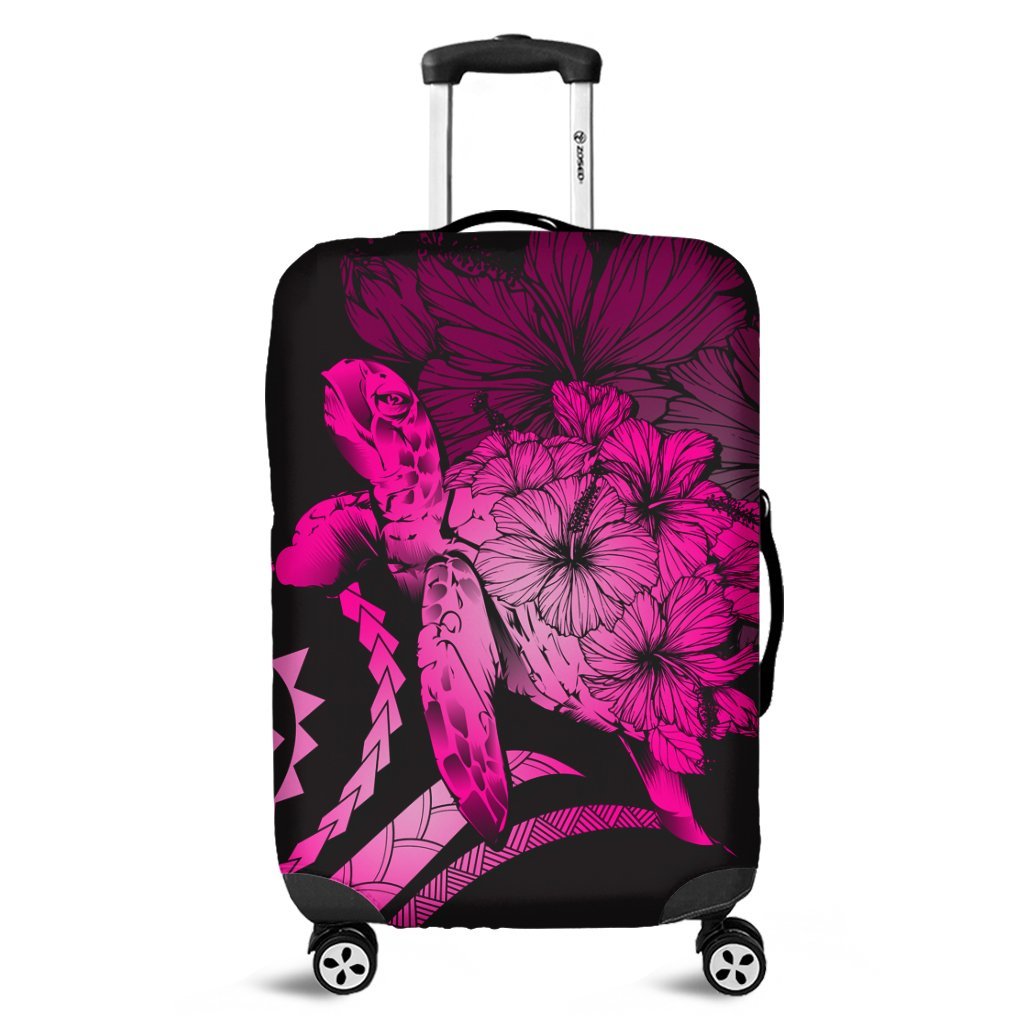Hawaiian - Hawaii Turtle Hibiscus Polynesian Vintage Luggage Covers - Pink - AH Black - Polynesian Pride