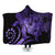 Hawaiian - Hawaii Turtle Hibiscus Polynesian Vintage Hooded Blanket - Purple - AH Hooded Blanket White - Polynesian Pride