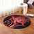 Hawaiian - Hawaii Turtle Hibiscus Polynesian Vintage Round Carpet - Red - AH - Polynesian Pride