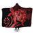 Hawaiian - Hawaii Turtle Hibiscus Polynesian Vintage Hooded Blanket - Red - AH Hooded Blanket White - Polynesian Pride