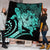 Hawaiian - Hawaii Turtle Hibiscus Polynesian Vintage Premium Quilts - Turquoise - AH - Polynesian Pride