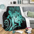 Hawaii Blanket - Hawaii Turtle Hibiscus Polynesian Vintage Premium Blankets - Turquoise - AH - Polynesian Pride