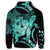 Hawaiian Hawaii Turtle Hibiscus Polynesian Vintage Zip Hoodie Turquoise - Polynesian Pride