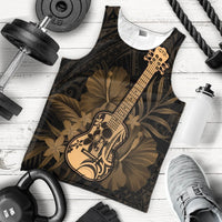 Hawaiian - Hawaii Ukulele Flower Tank Top - Gold - AH - Polynesian Pride