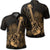 Hawaiian Hawaii Ukulele Flower Polo Shirt Gold Unisex Black - Polynesian Pride