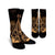 Hawaiian - Hawaii Ukulele Flower Crew Socks - Gold - AH Crew Socks White - Polynesian Pride
