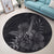 Hawaiian - Hawaii Ukulele Flower Round Carpet - Gray - AH - Polynesian Pride