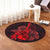 Hawaiian - Hawaii Ukulele Flower Round Carpet - Red - AH - Polynesian Pride