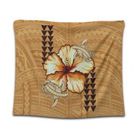 Hawaiian Vintage Hibiscus Tapestry AH Wall Tapestry Black - Polynesian Pride