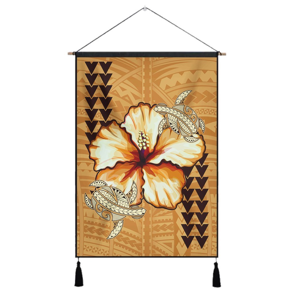 Hawaiian Vintage Hibiscus Hanging Poster AH Hanging Poster Cotton And Linen - Polynesian Pride