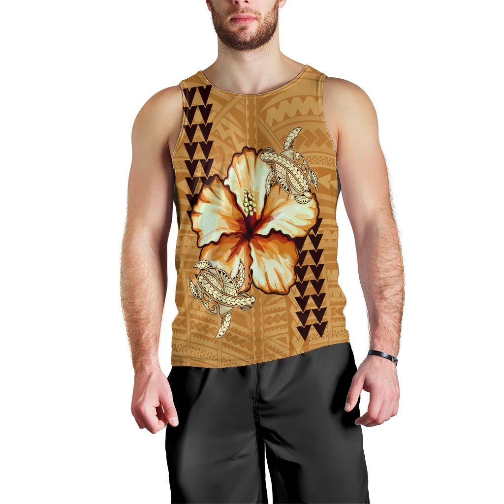Hawaiian Hawaiian Vintage Hibiscus Tank Top AH Black - Polynesian Pride