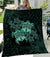 Hawaii Premium Blanket - Turtle Strong Pattern Hibiscus Plumeria Turquoise AH - Polynesian Pride