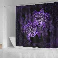 hawaiiShower Curtain - Turtle Strong Pattern Hibiscus Plumeria Violet AH - Polynesian Pride