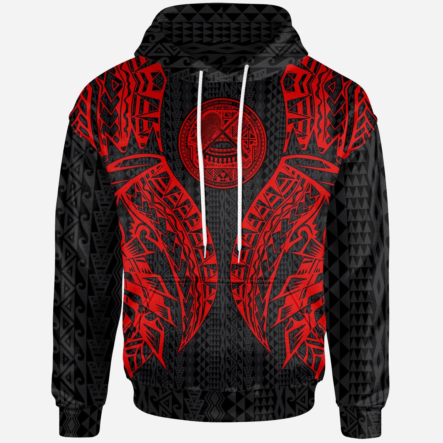 New Caledonia Hoodie Polynesian Lion Head Red Style Unisex Red - Polynesian Pride