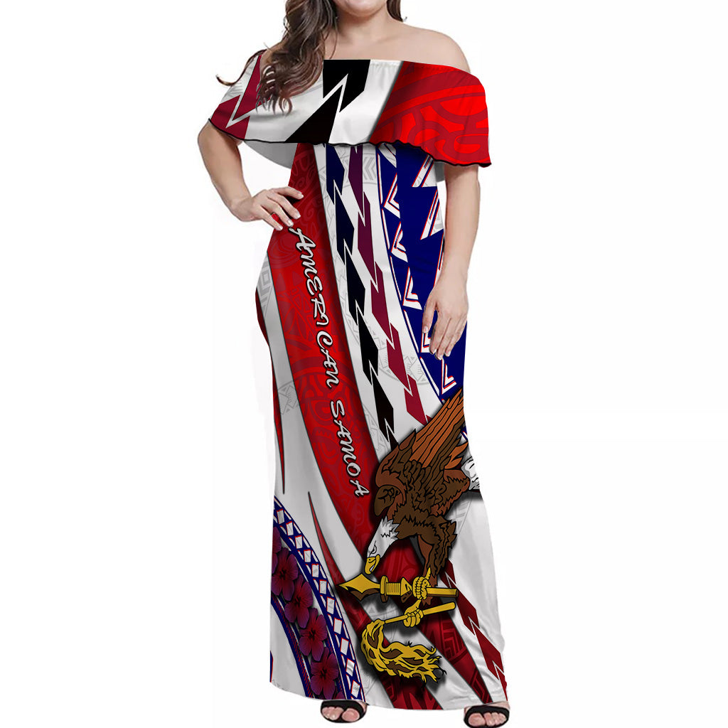 American Samoa Women Off Shoulder Long Dress Artsy Style LT9 Women Red - Polynesian Pride